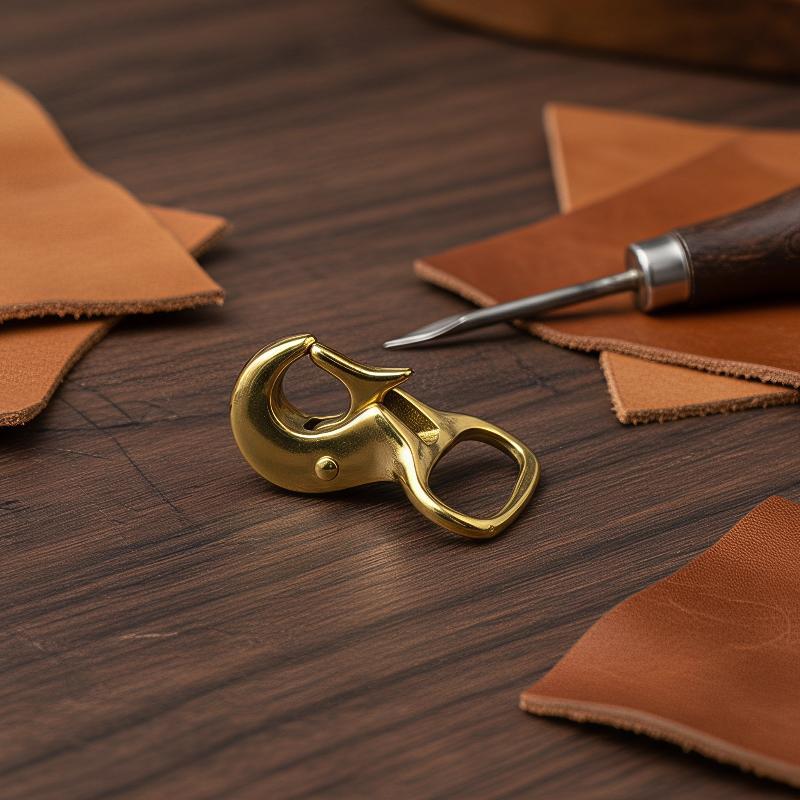 Hook Eye Fastener - ตะขอเกี่ยวแบบหัวล็อคทองเหลืองแข็งแรง ทนทาน สำหรับงานหนัง สายกระเป๋า อุปกรณ์ตกแต่งกระเป๋า สายรัด