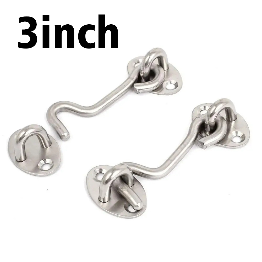 Hook Eye Fastener - ตะขอเกี่ยวหน้าต่างแบบโบราณ 2 ชิ้น ตะขอเกี่ยวประตูกันลม ตะขอเกี่ยวหน้าต่างแบบตาไก่ ตะขอเกี่ยวหน้าต่าง