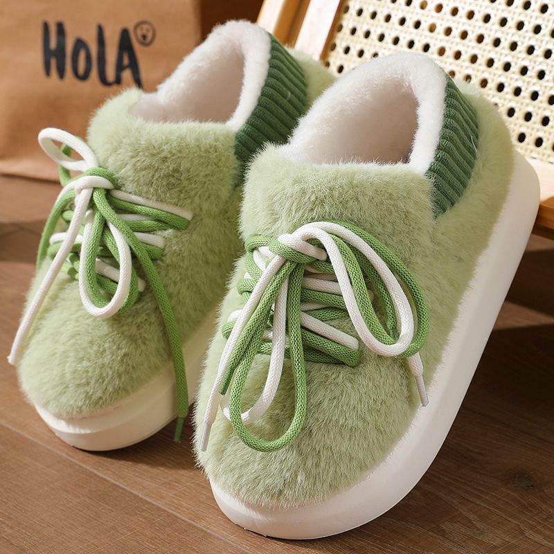 Sewing Cotton - รองเท้าแตะแบบสวมเต็มตัวลายสามมิติใหม่ รองเท้าผ้าฝ้ายนุ่มฟูสำหรับใส่ในบ้าน รองเท้าเดินแบบผูกเชือกสำหรับใส่กลางแจ้ง ดีไซน์เนอร์ปี 2025