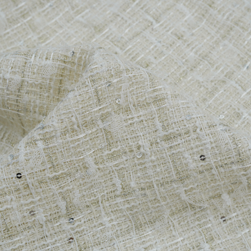ผ้าทวีดตาข่ายสีงาช้างลายผีเสื้ - Sewing Tweed บทวิจารณ์และราคา