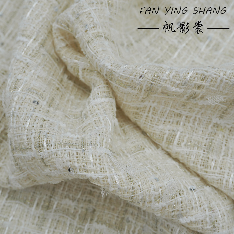 ผ้าทวีดตาข่ายสีงาช้างลายผีเสื้ - Sewing Tweed บทวิจารณ์และราคา