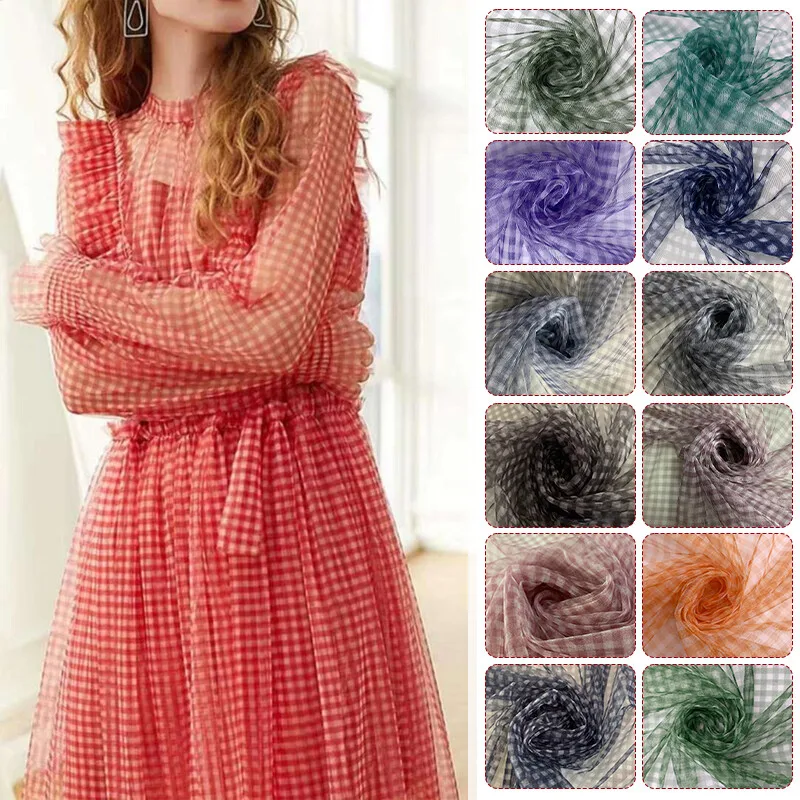 90x150cm Check Mesh Fabric Tra - Sewing Batik Fabric บทวิจารณ์และราคา