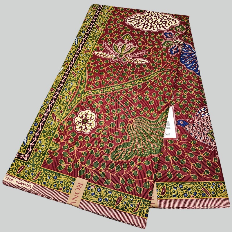 ผ้าบาติกแอฟริกันสีแดงพิมพ์ลายใ - Sewing Batik Fabric บทวิจารณ์และราคา