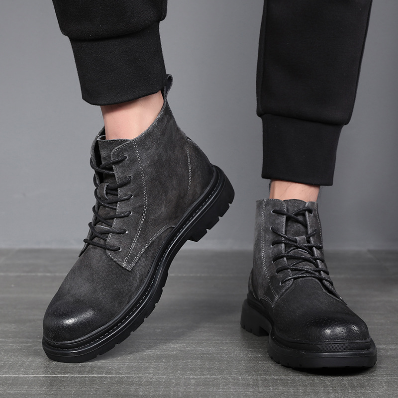 รองเท้าบูทผู้ชาย ฤดูใบไม้ร่วงแ - Sewing Nylon บทวิจารณ์และราคา